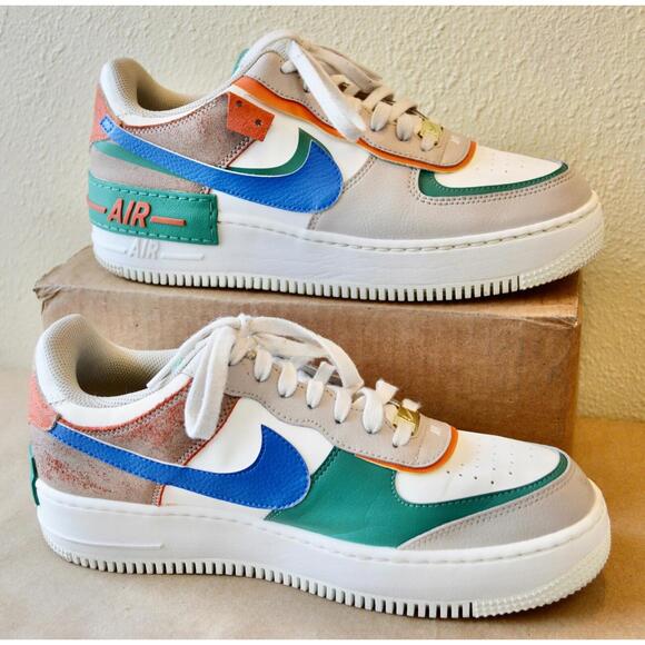 Size 11.5 - Nike Air Force 1 Shadow Sail Signal Blue Green W - Picture 5 of 9